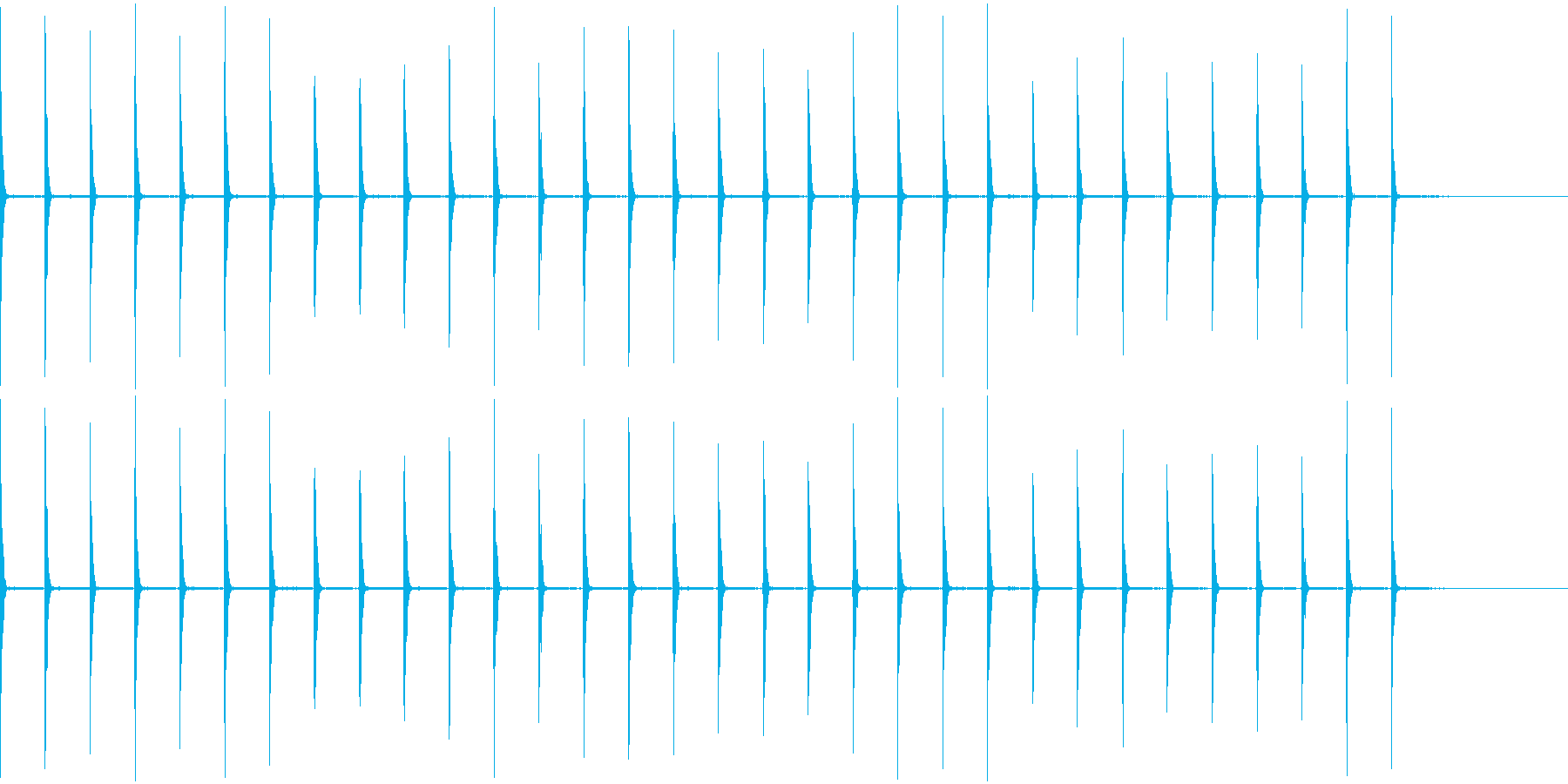 時計のカチカチ音の再生済みの波形