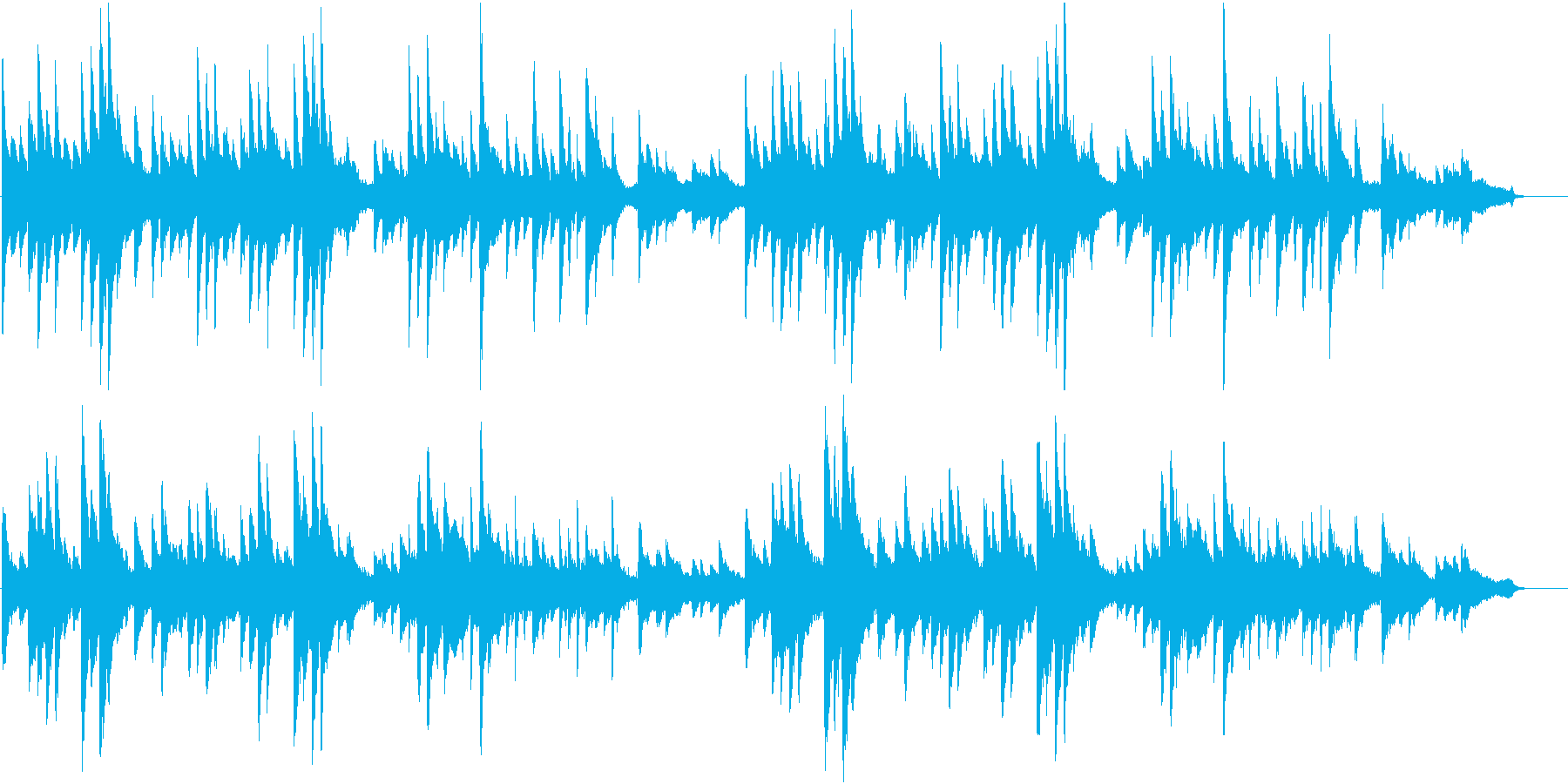 ポストクラシカル系ピアノ曲の再生済みの波形