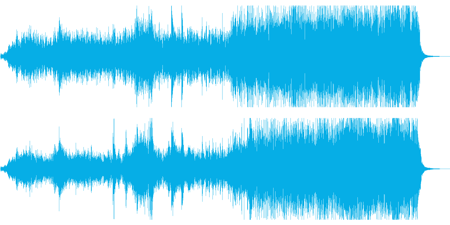 ドラや和太鼓の不穏かつ激しいリズムの音楽の再生済みの波形