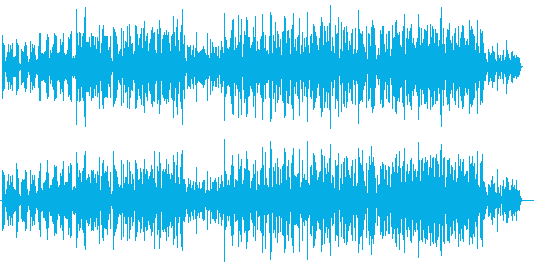 ピアノがメインの哀愁感がある曲の再生済みの波形