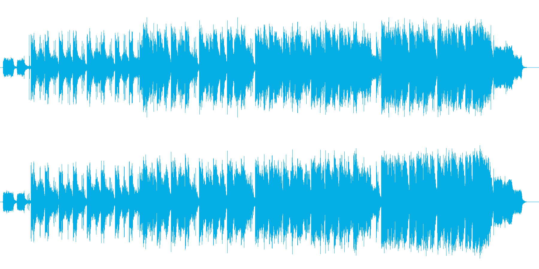 あたたかみのある平和な曲の再生済みの波形