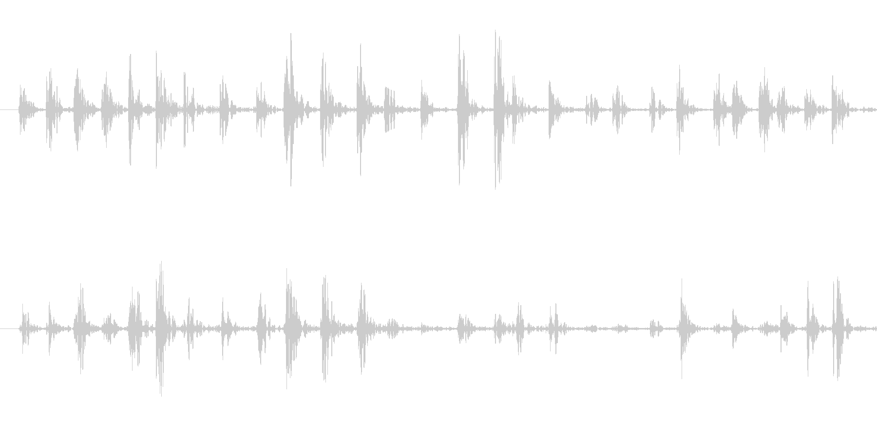 上の階で何かが走り回る足音の未再生の波形