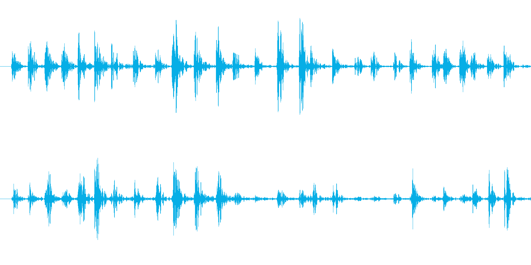 上の階で何かが走り回る足音の再生済みの波形