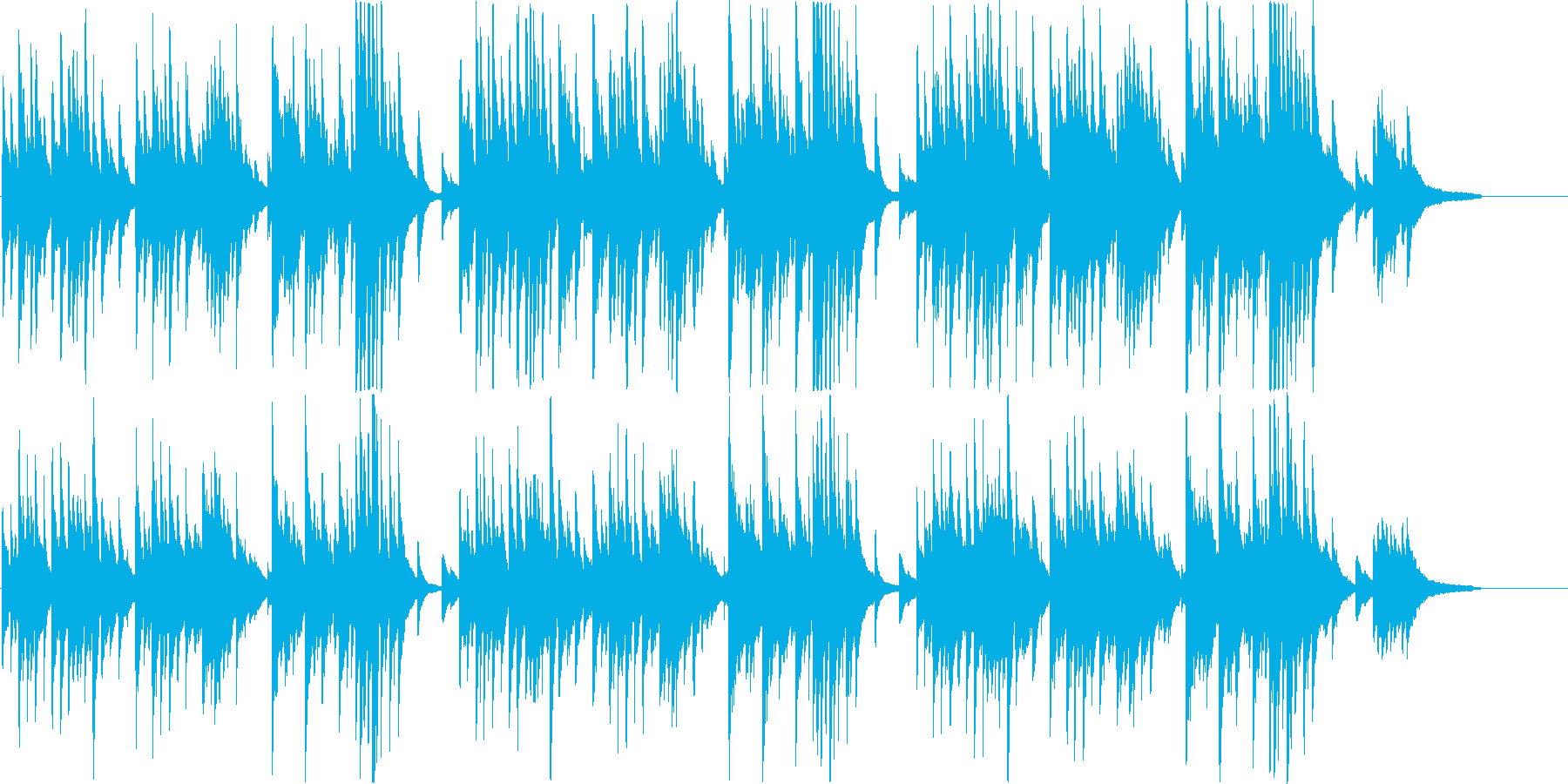 ピアノメインの穏やかなバラード曲・郷愁の再生済みの波形