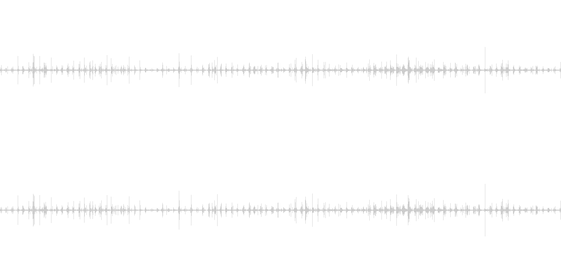 山を散歩している時の足音の未再生の波形