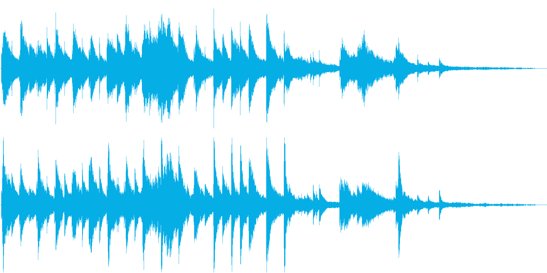 約50秒。感傷的な短いピアノソロ楽曲の再生済みの波形