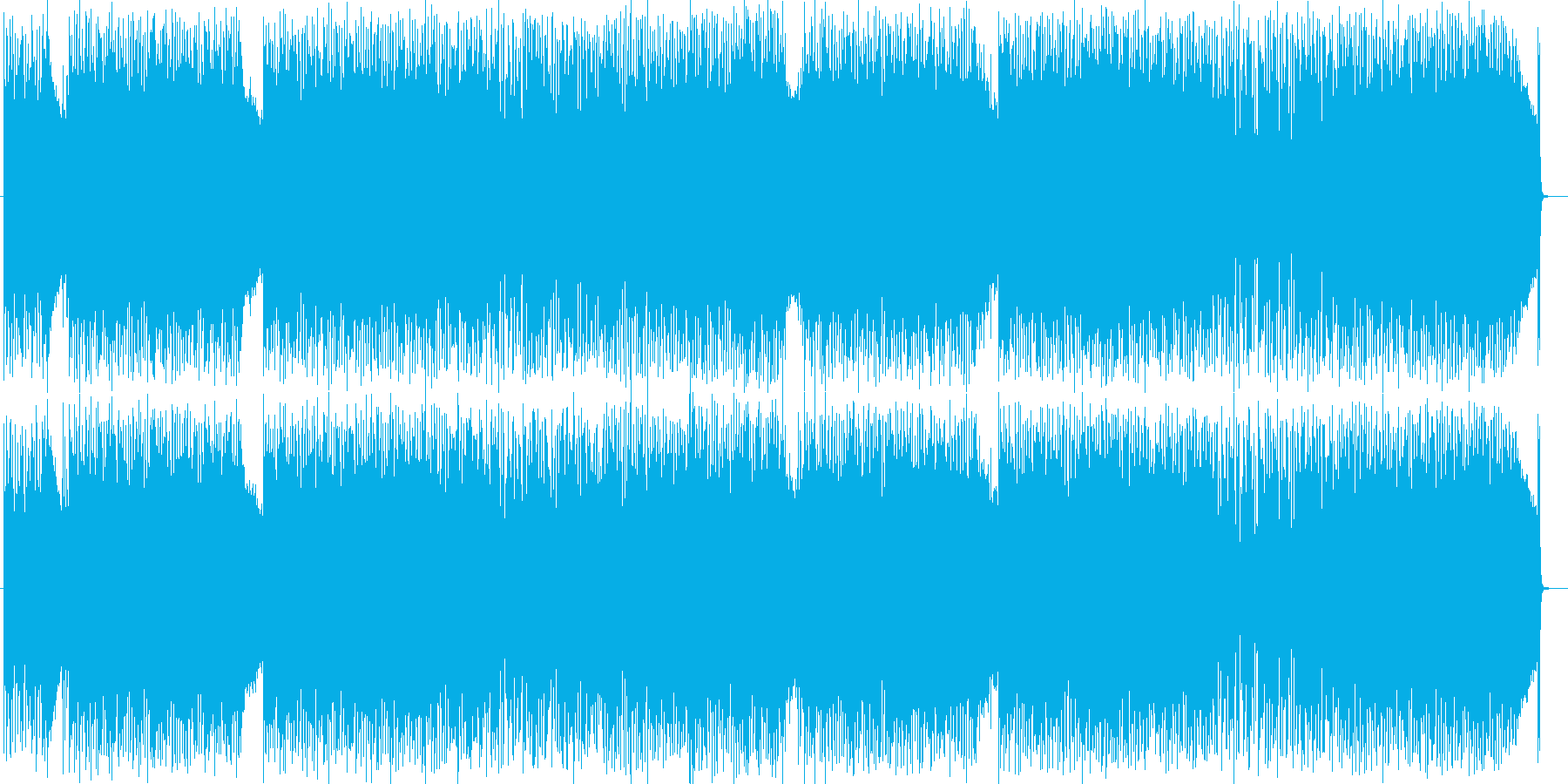 力強いギターの効いたハードロックな曲の再生済みの波形