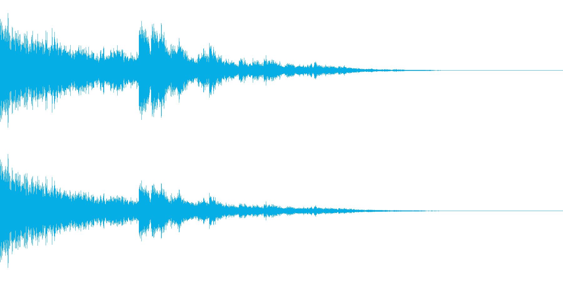 パーン!とお祝いするようなキラキラ音の再生済みの波形