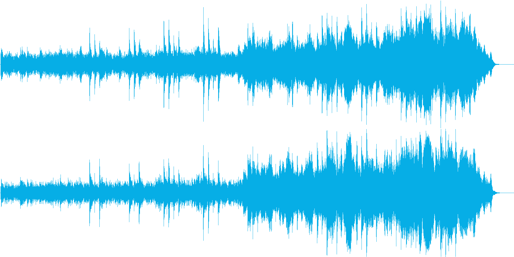ピアノとストリングスのゆったりとした曲の再生済みの波形