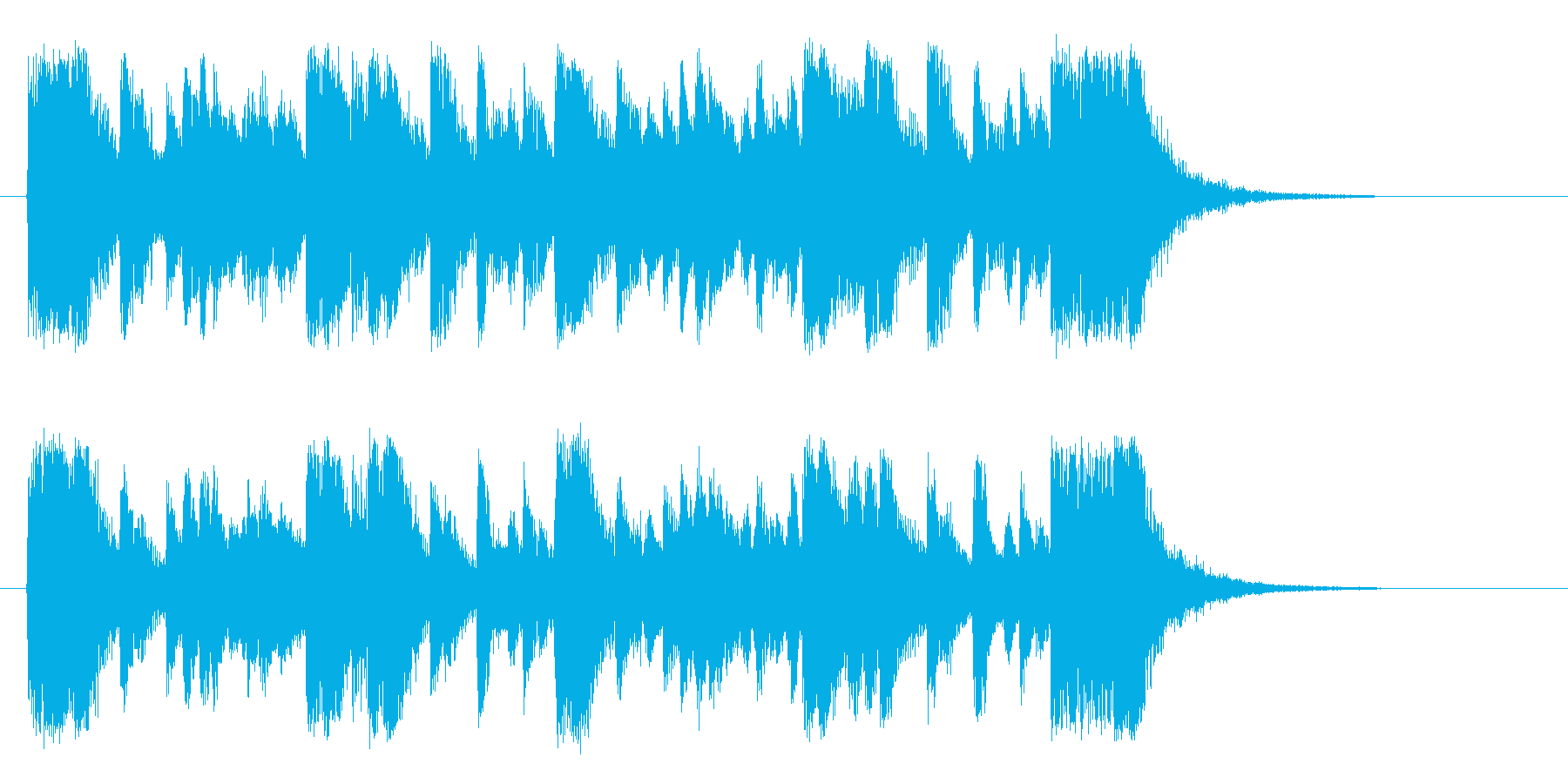 スピード感のあるポップな曲の再生済みの波形