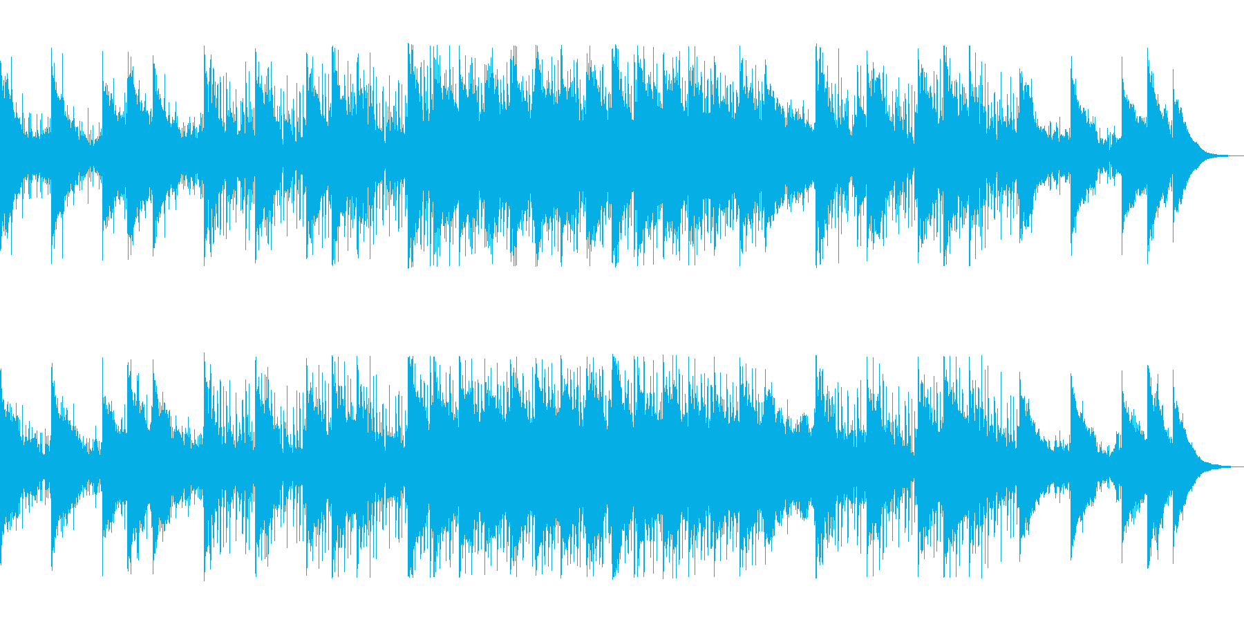 電子音の混じりの滑らかなテンポのテクノ音の再生済みの波形
