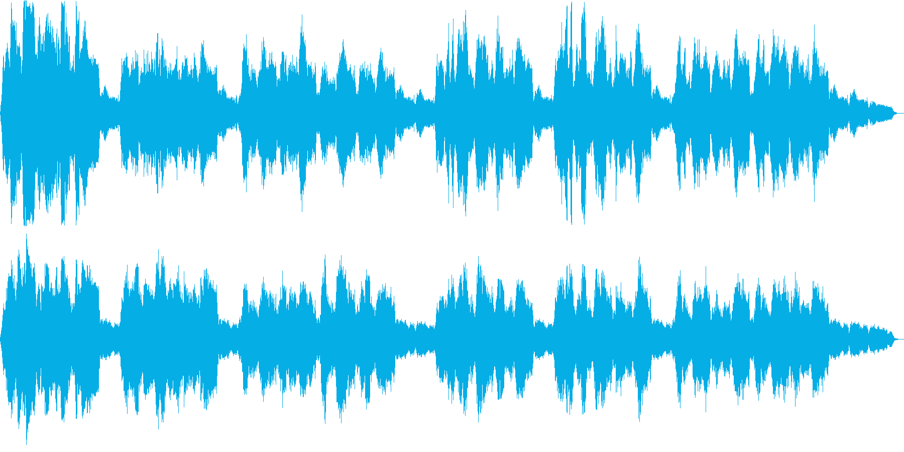 穏やかなリラクゼーション曲の再生済みの波形