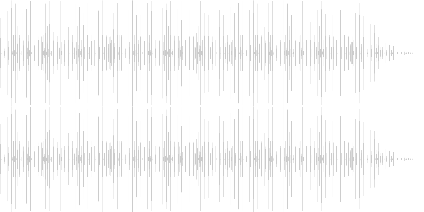 昔のパソコンの音源を使ったリズムループの未再生の波形