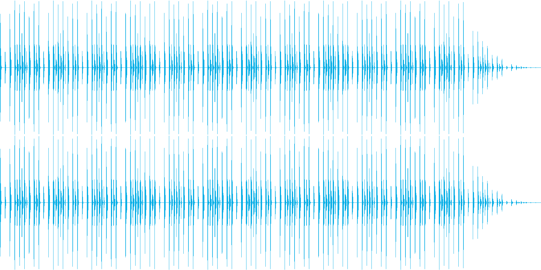 昔のパソコンの音源を使ったリズムループの再生済みの波形