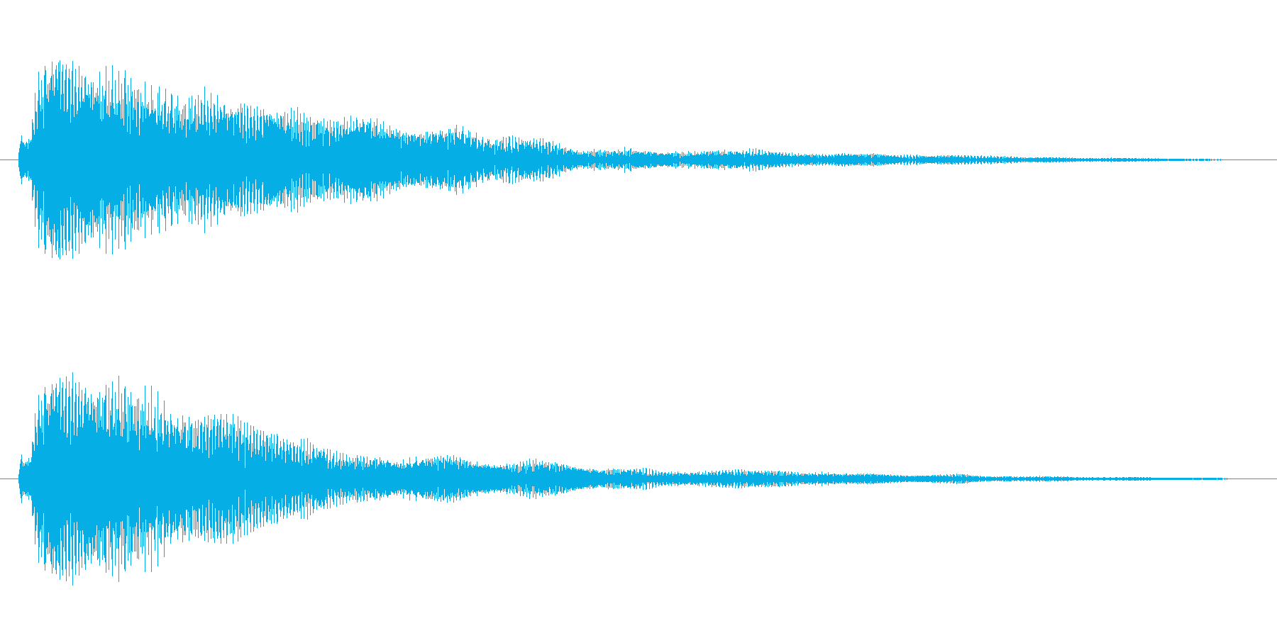 ベル系の余韻長めのボタン音1の再生済みの波形