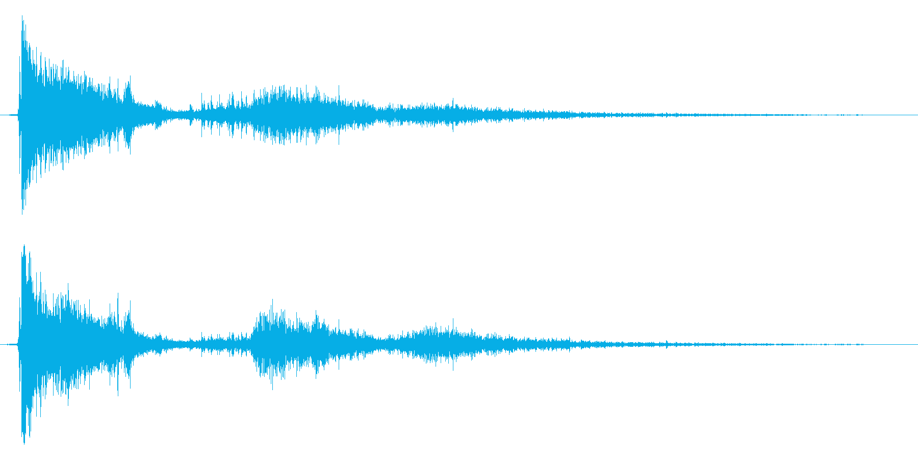 【銃声音015】銃の発砲音の再生済みの波形