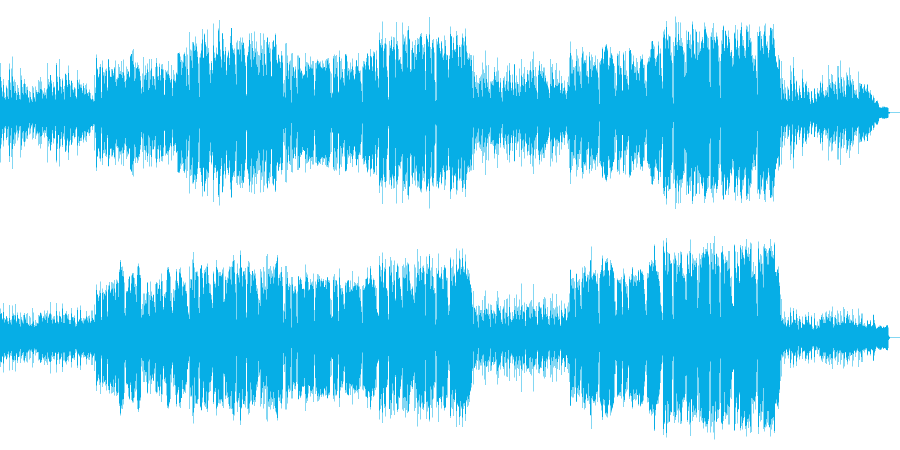 ピアノ、管楽器の哀愁のメロディアスな楽曲の再生済みの波形