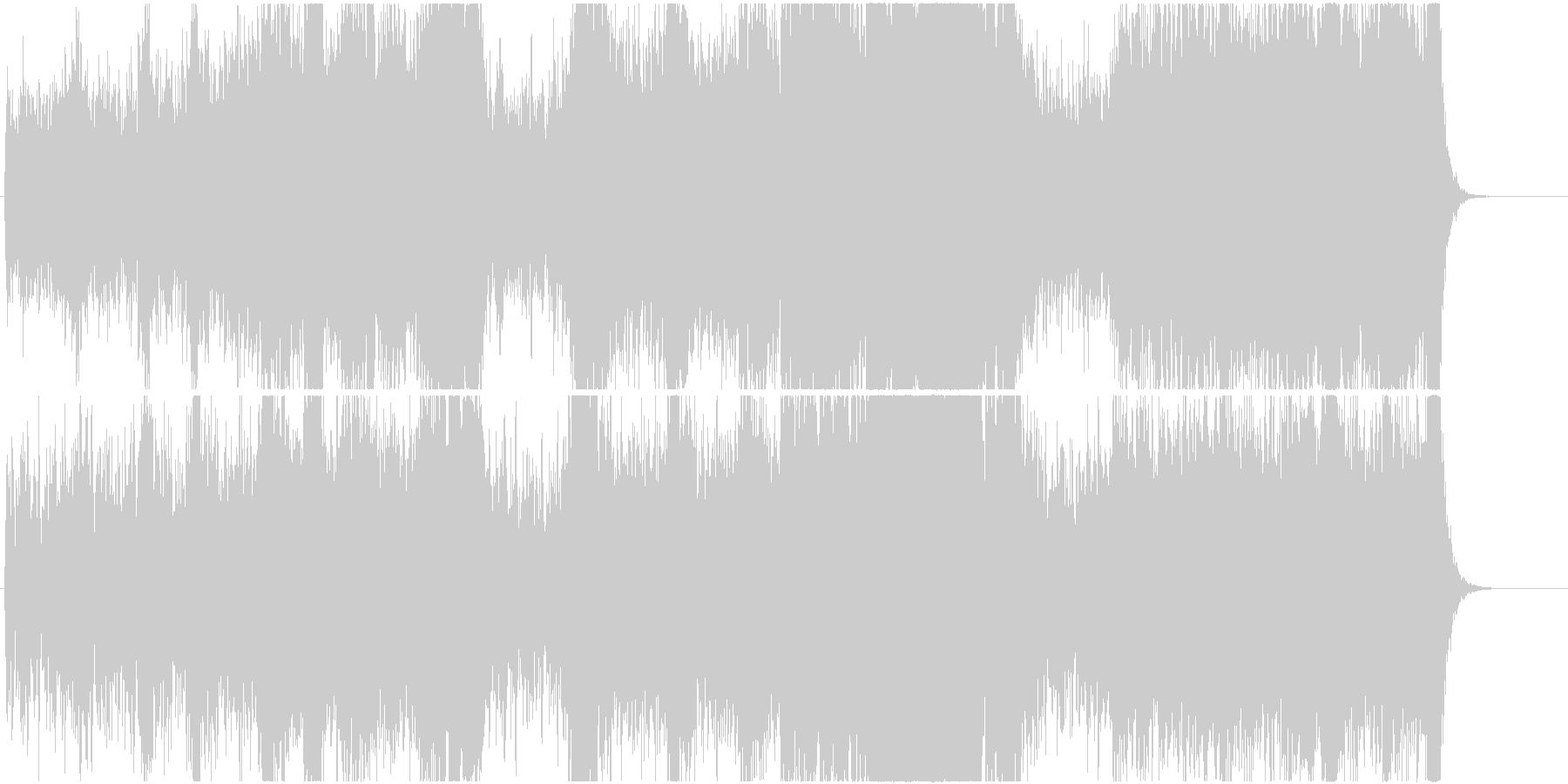 激しいバトルシーンのオーケストラ曲の未再生の波形