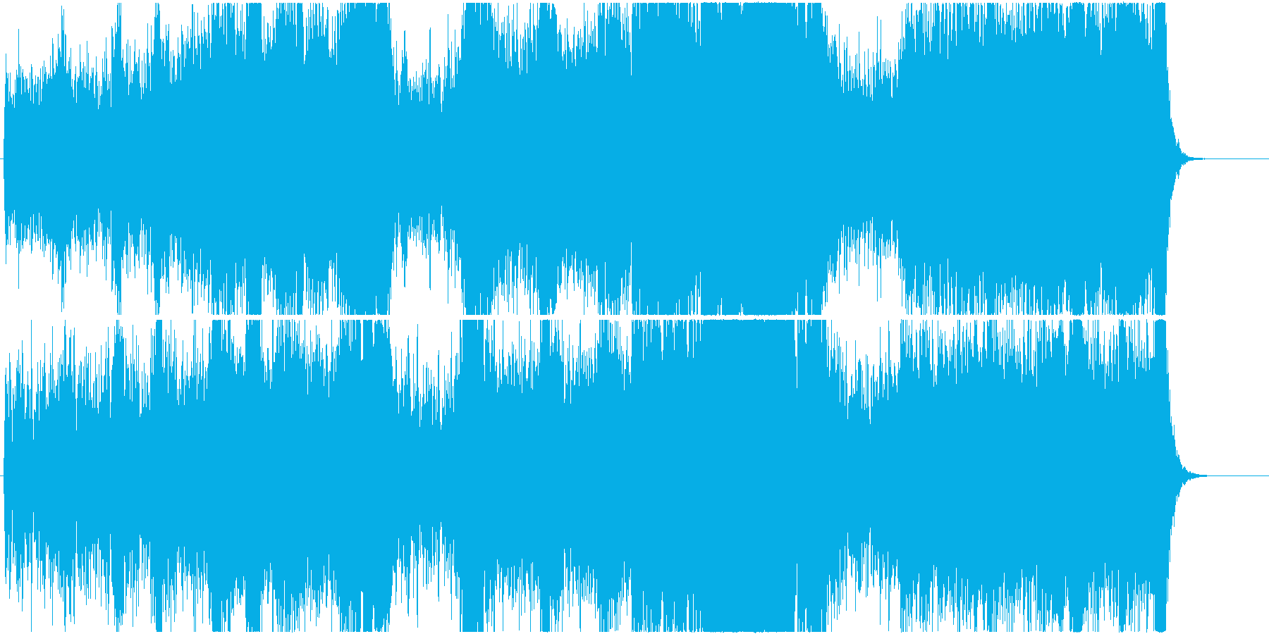 激しいバトルシーンのオーケストラ曲の再生済みの波形