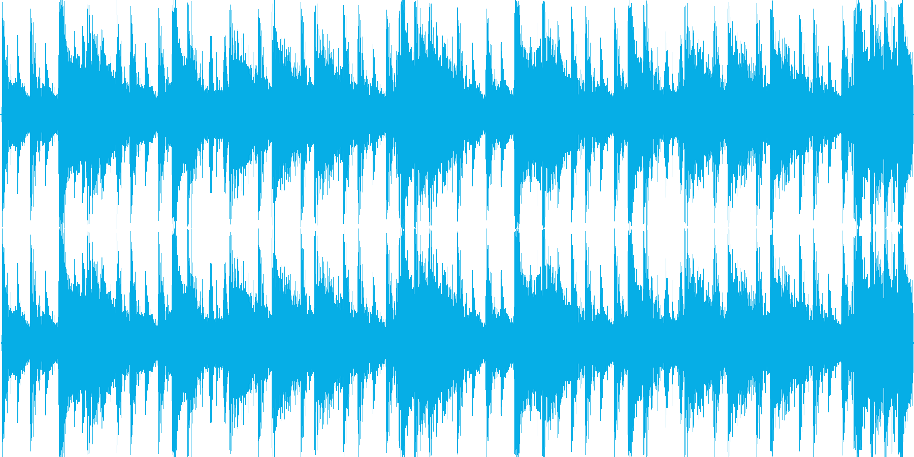ドラムンベースを基本にした楽曲です。の再生済みの波形