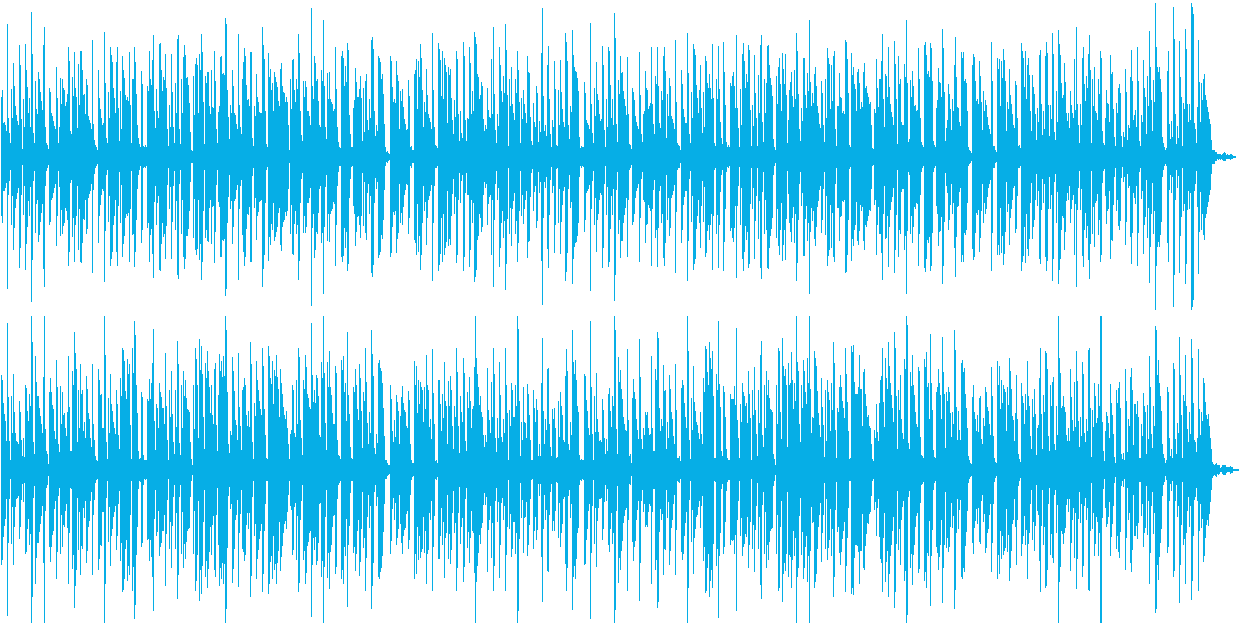 明るくワクワクするようなピアノBGMの再生済みの波形