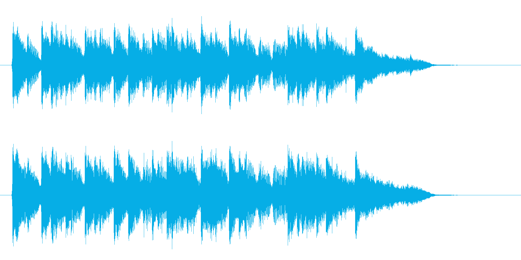 ゆったりとしたリラクゼーション音楽の再生済みの波形