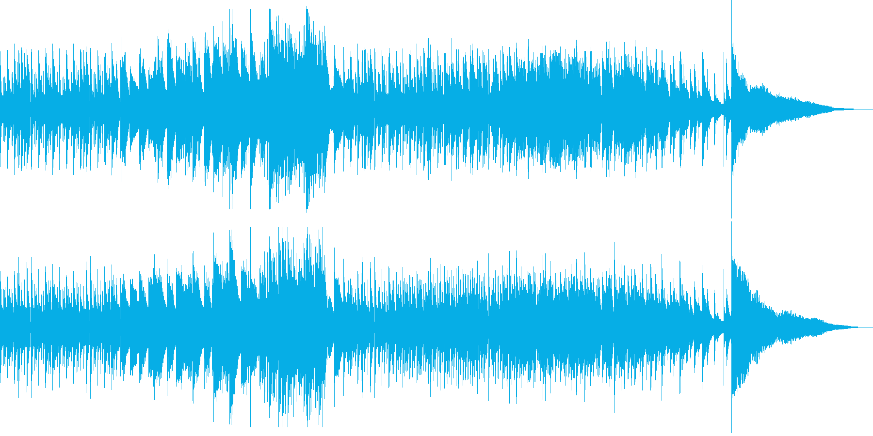 悲しい雰囲気のピアノ曲の再生済みの波形