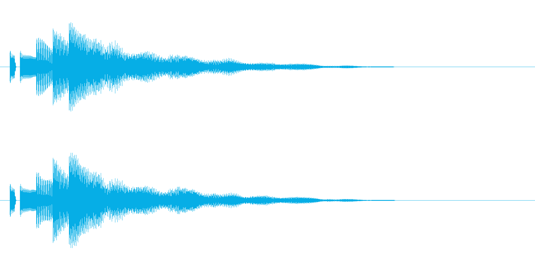 決定音。「タララン」の再生済みの波形
