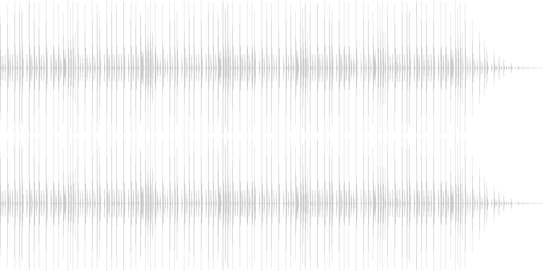 昔のパソコンの音源を使ったリズムループの未再生の波形