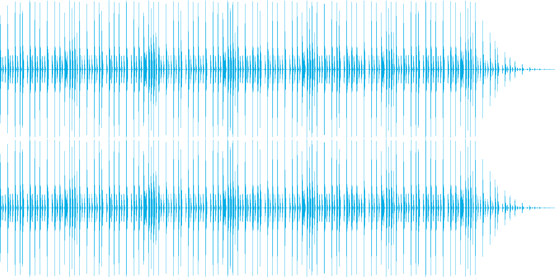 昔のパソコンの音源を使ったリズムループの再生済みの波形
