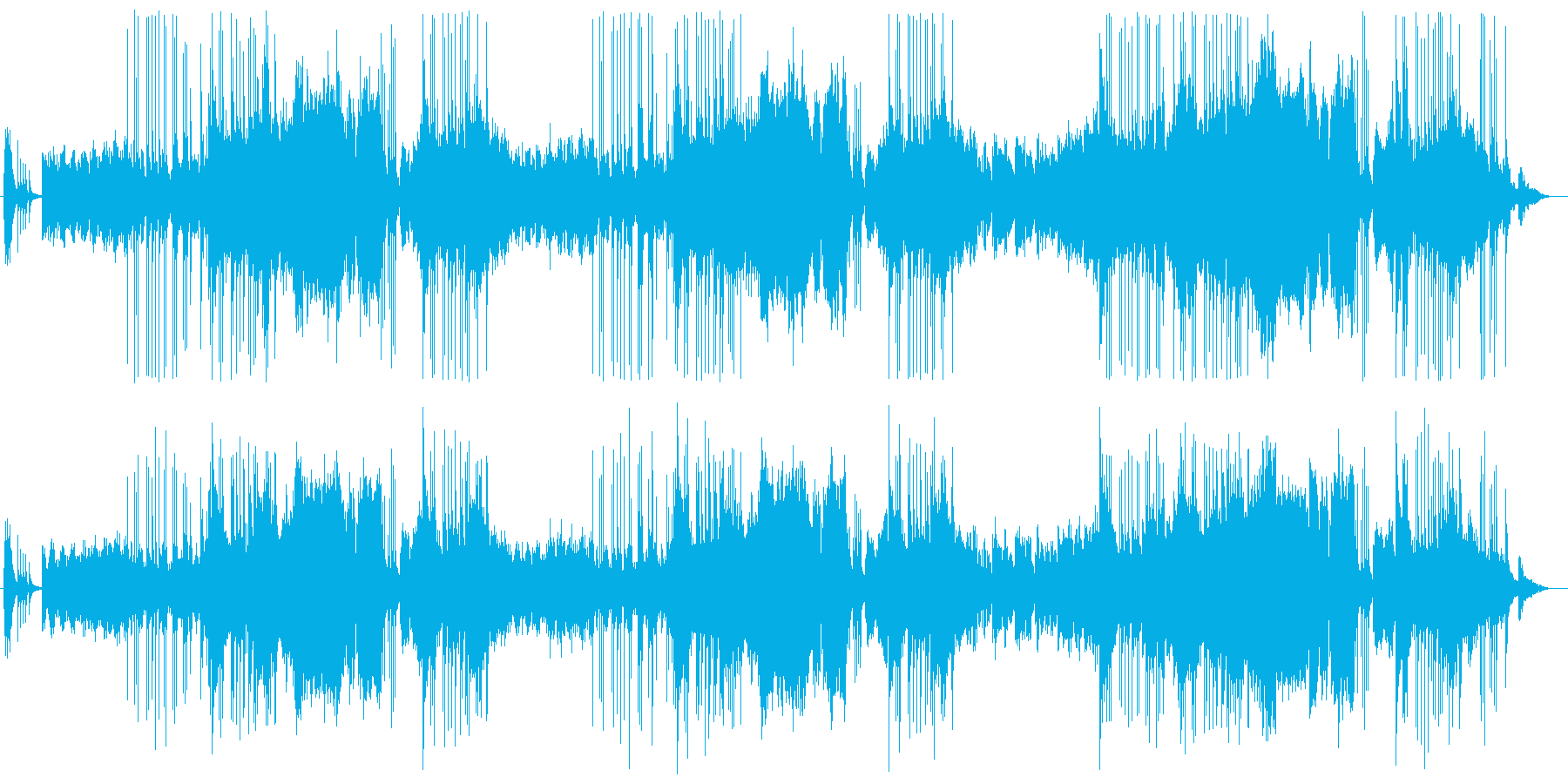 三味線と笛による和風曲の再生済みの波形