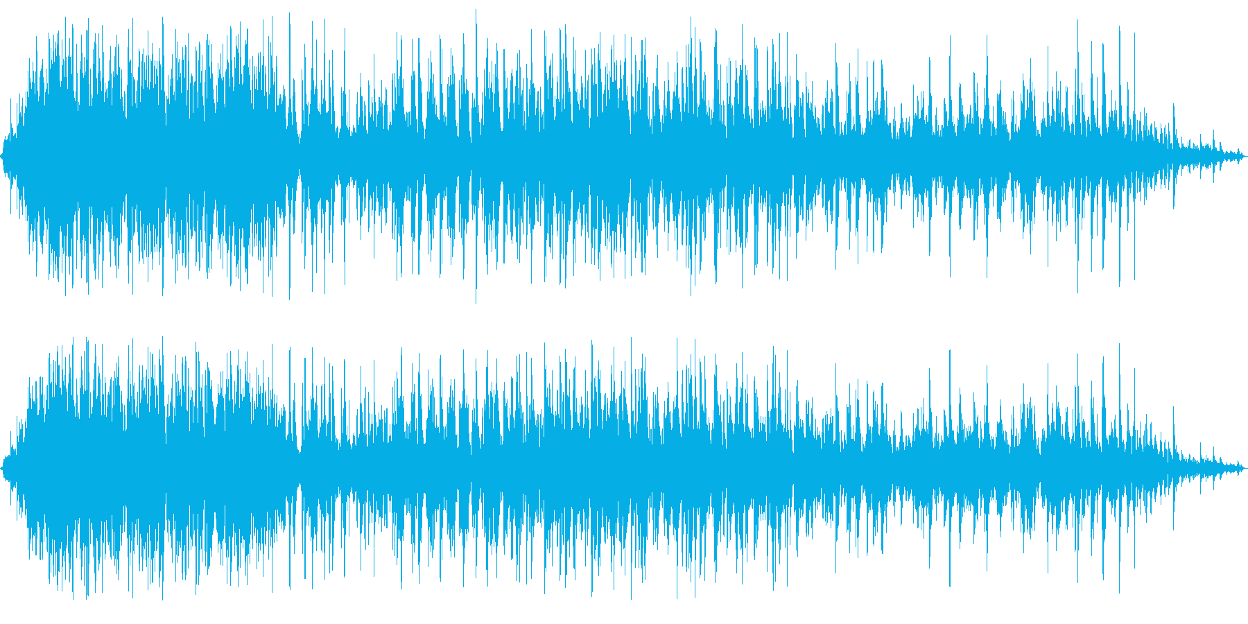 勢いよく水が流れる音の再生済みの波形