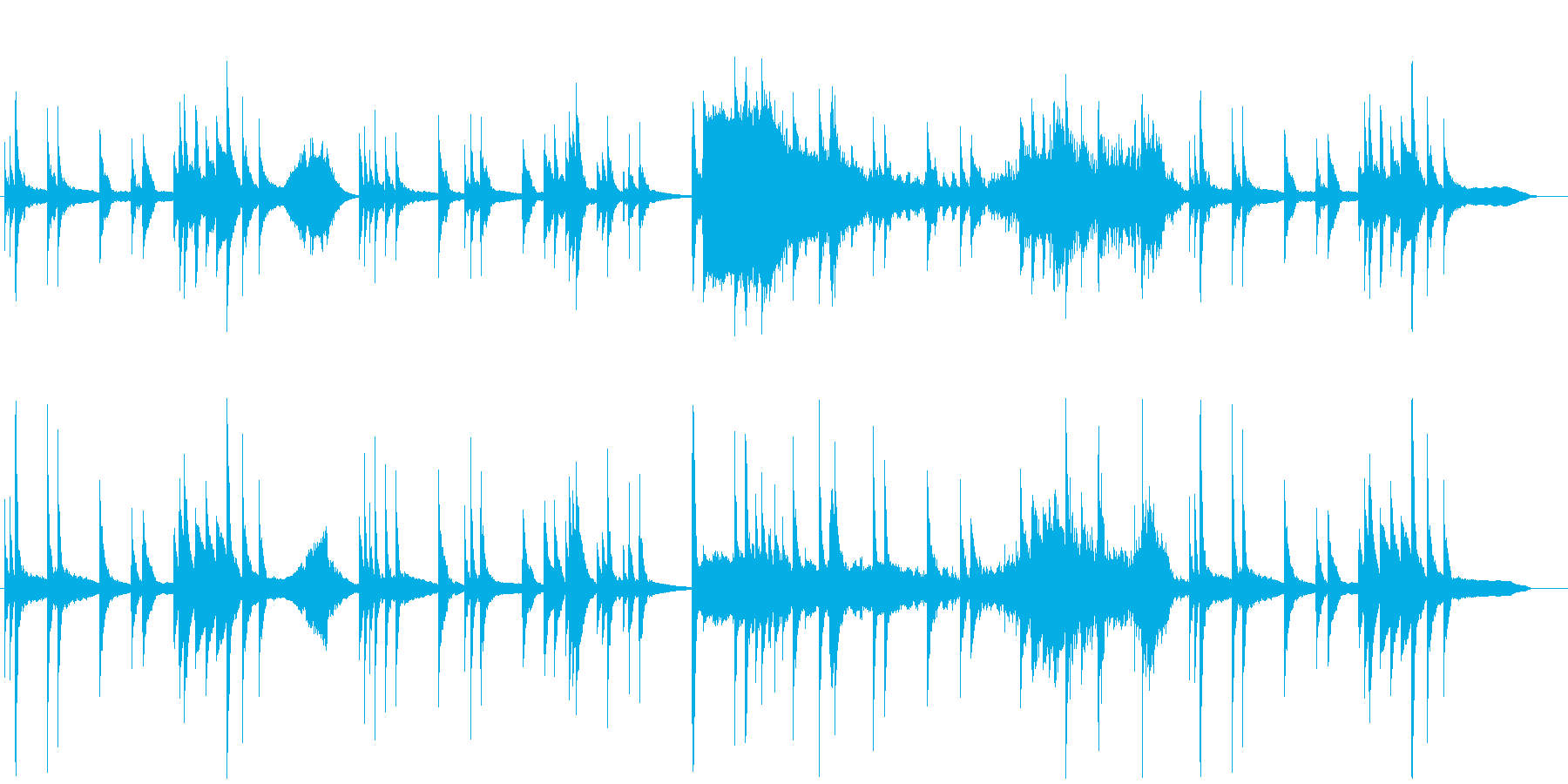 音数が少ない切なく寂しいピアノソロ曲の再生済みの波形