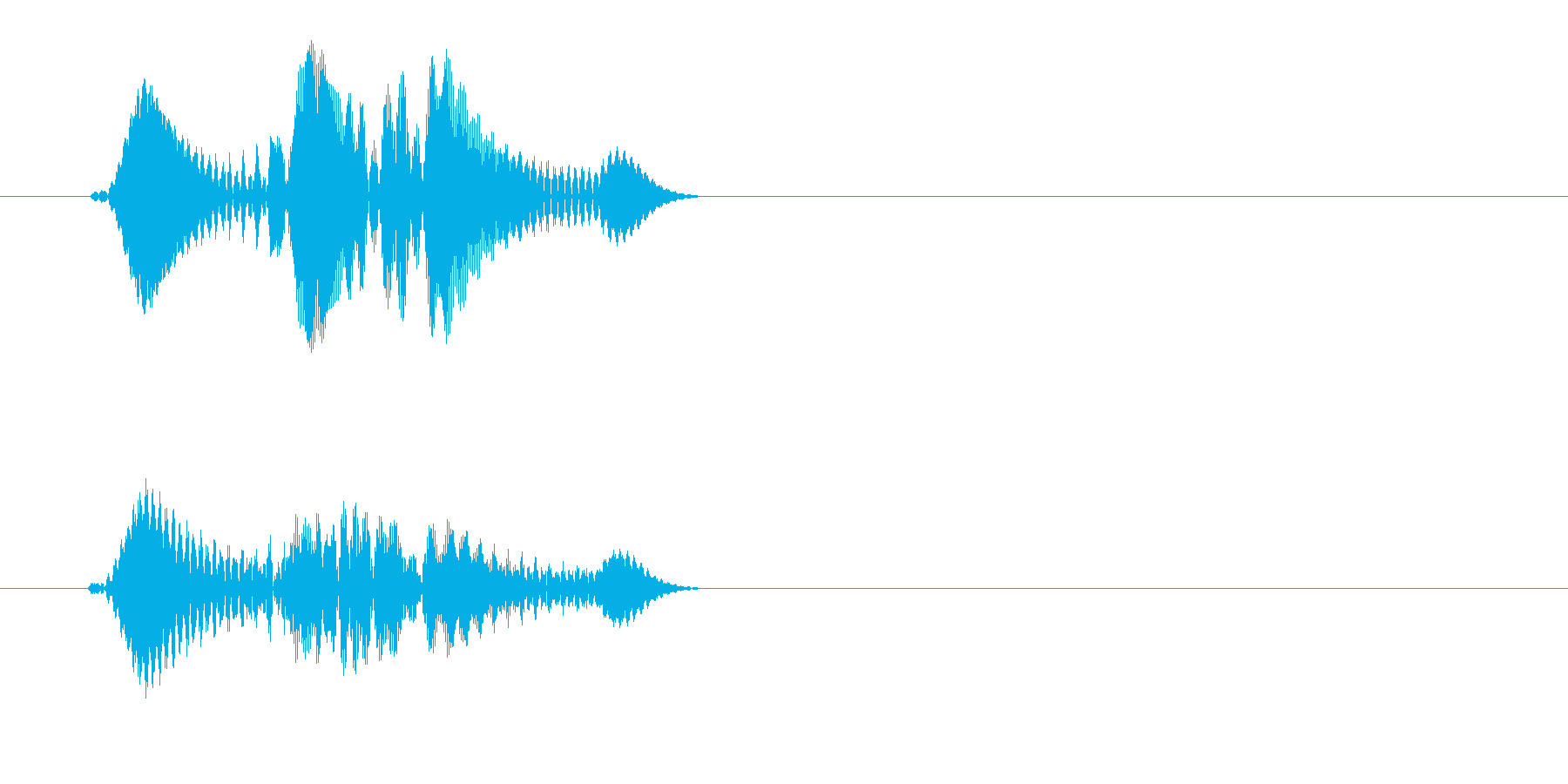 チュエッ(ボタン音)の再生済みの波形