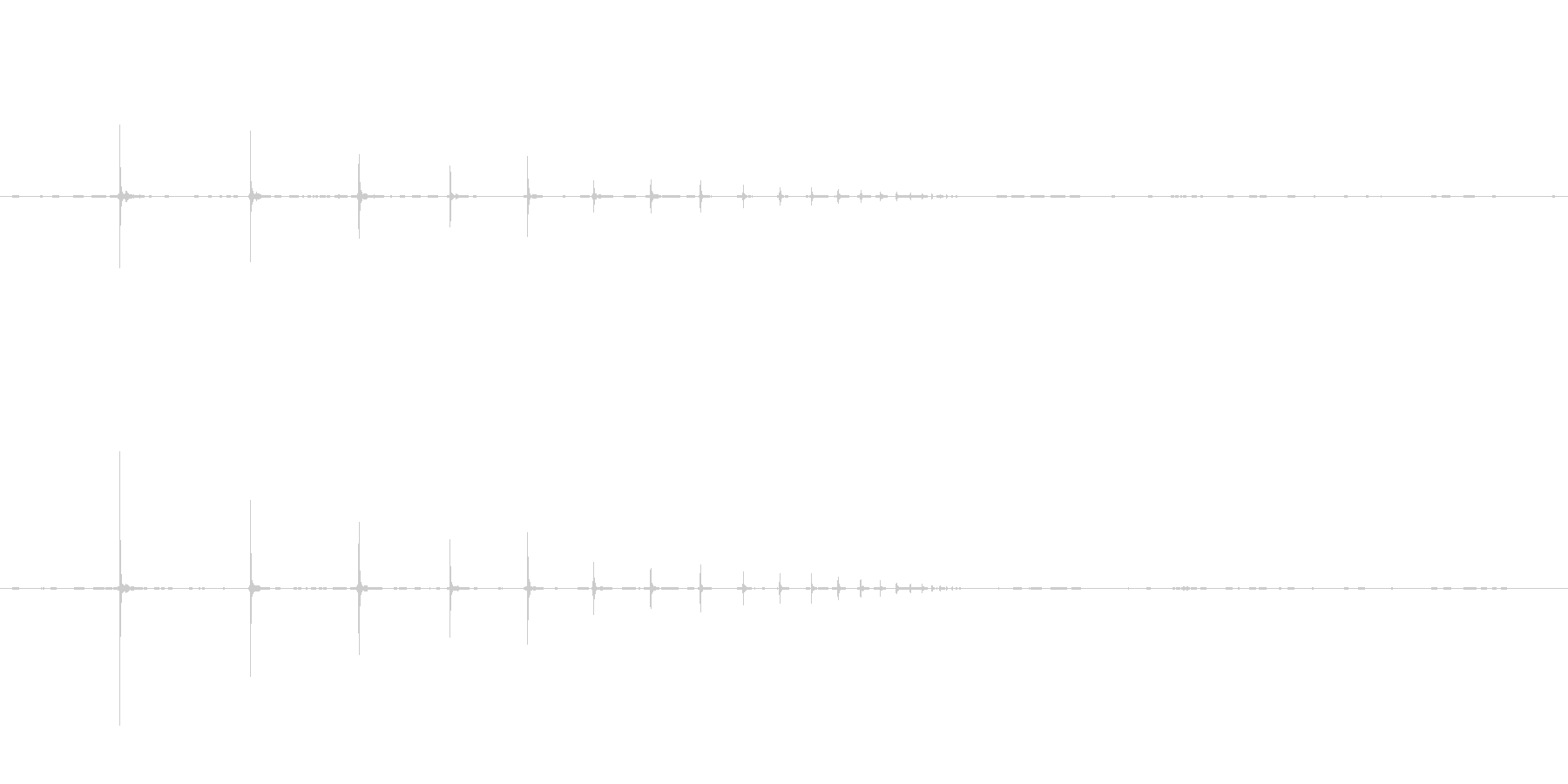 ピンポン球を落とし跳ねる音の未再生の波形