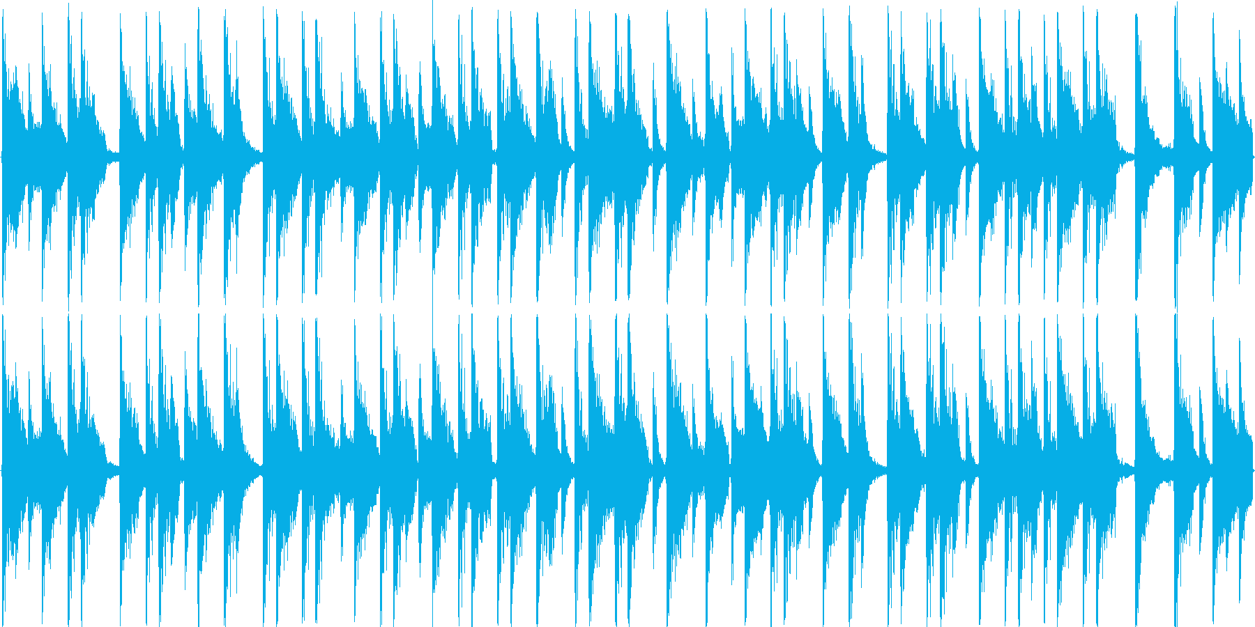 明るい雰囲気の短めのループ楽曲です。の再生済みの波形