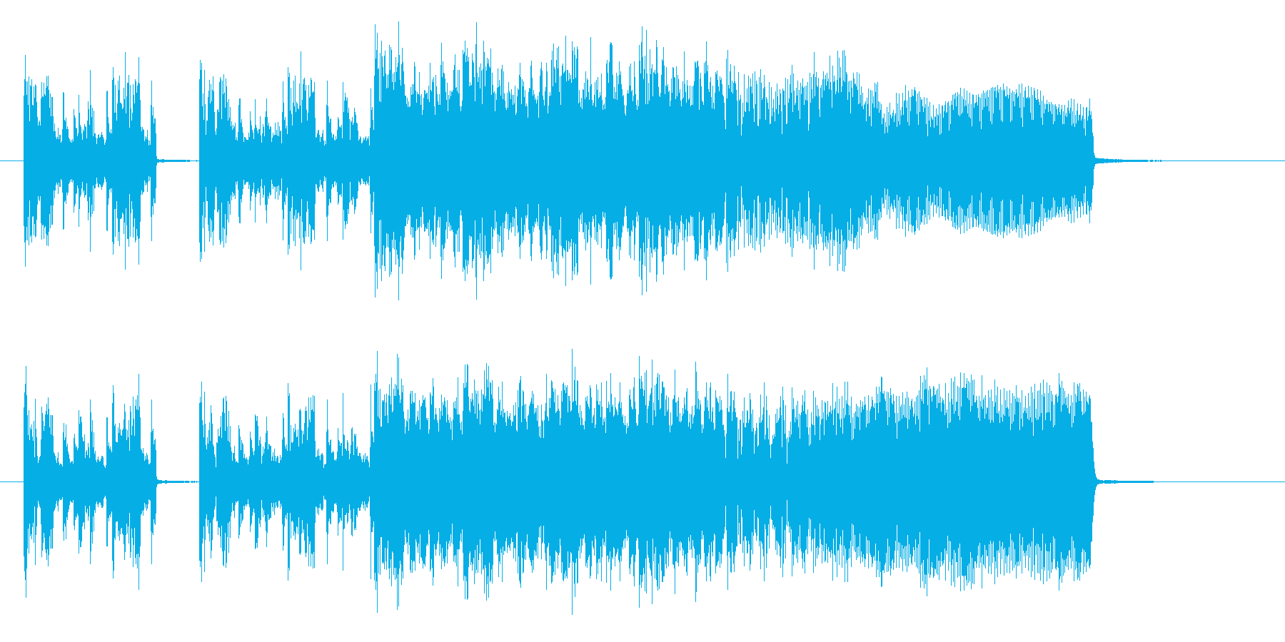 歪んだギターがかっこいいジングル曲の再生済みの波形