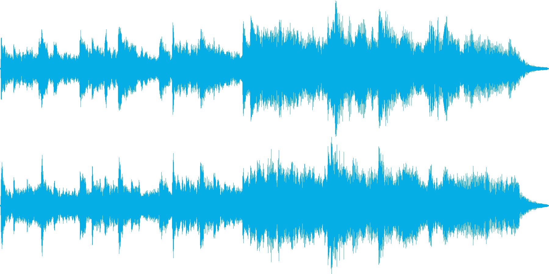 透き通ったピアノ音色が印象的なBGMの再生済みの波形