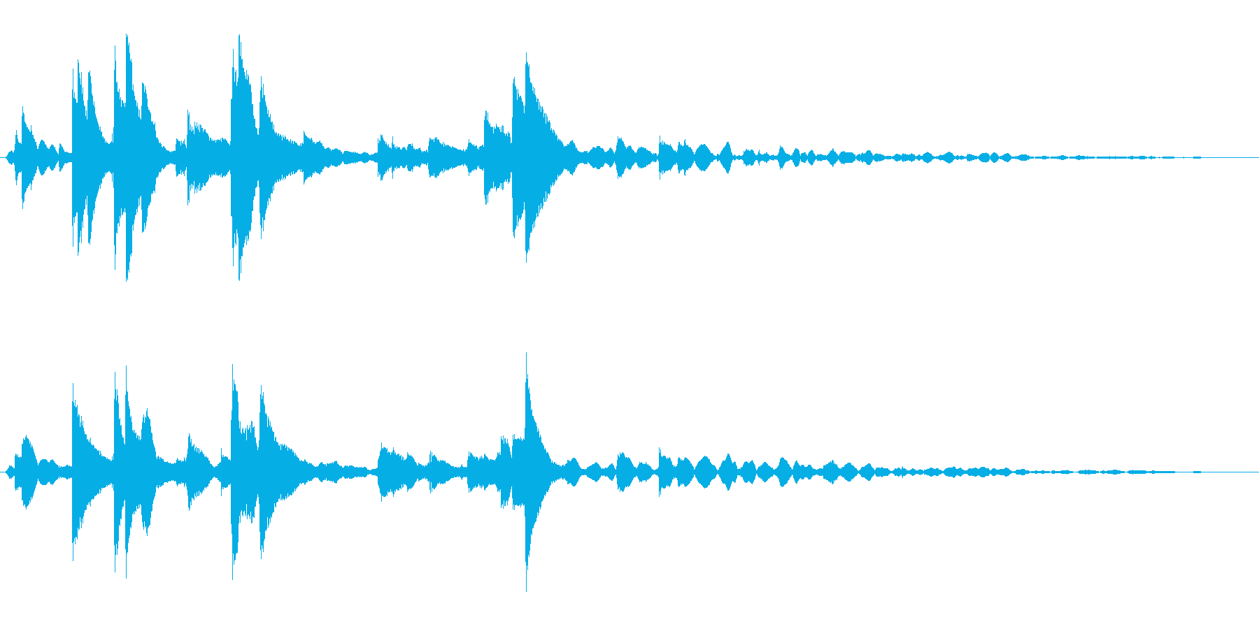グラスに氷を入れる音の再生済みの波形