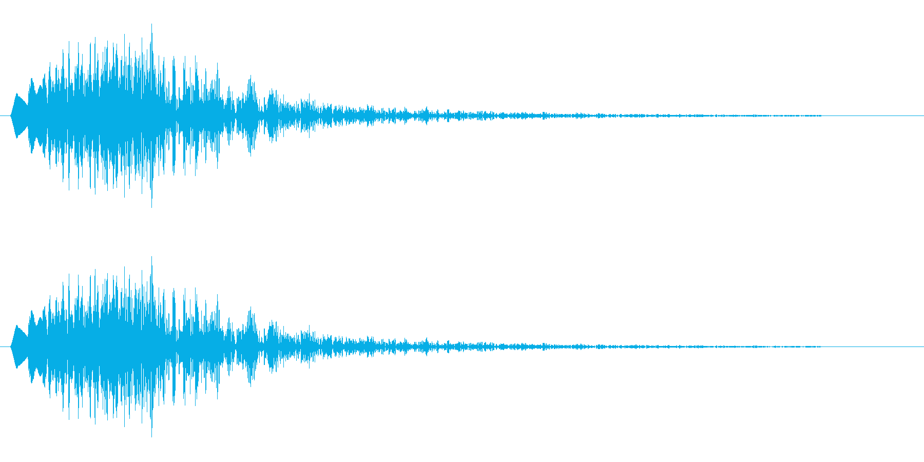 チュルン(クリック音)の再生済みの波形