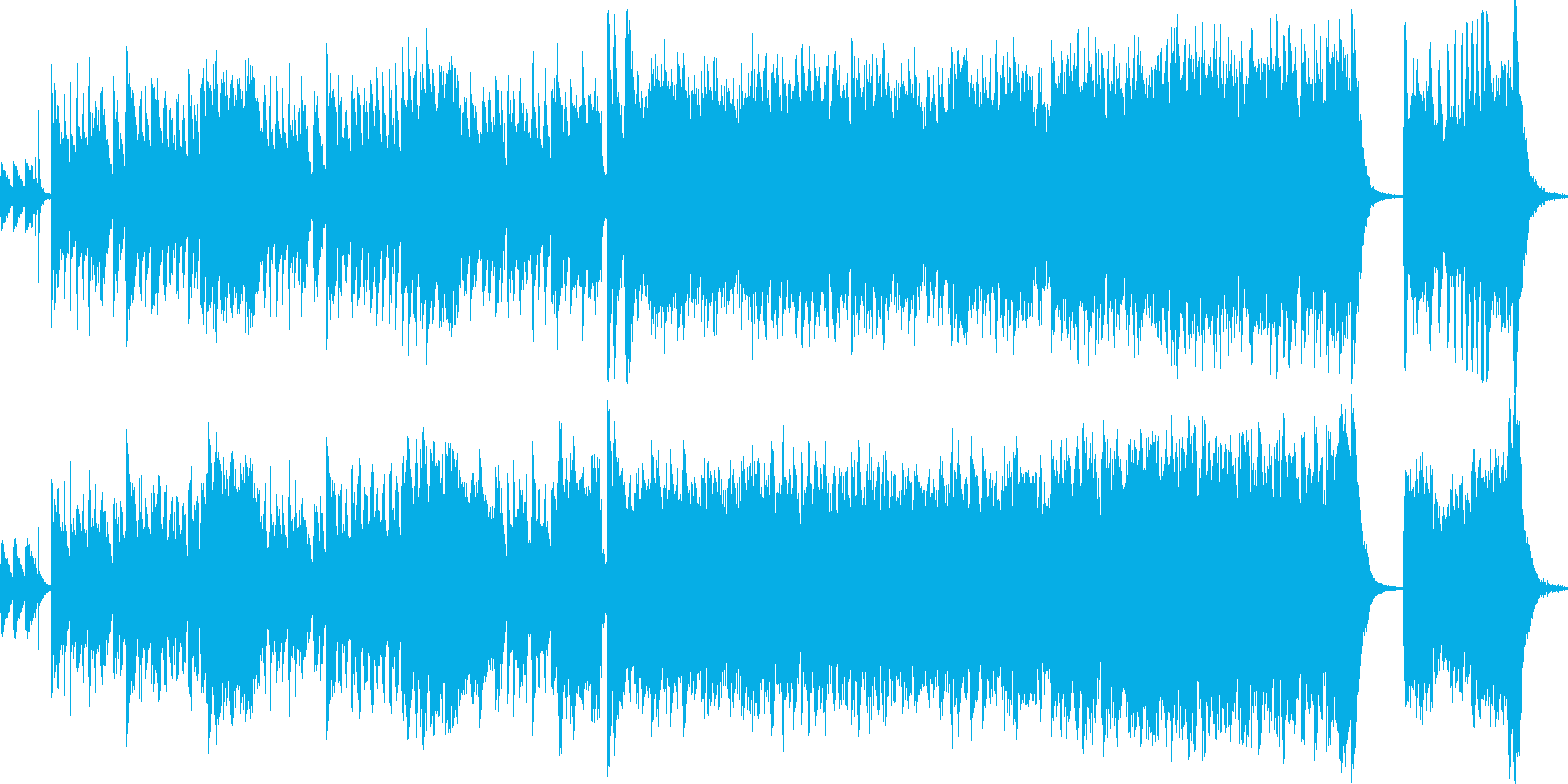 和楽器をメインにした、軽快で楽しい楽曲の再生済みの波形