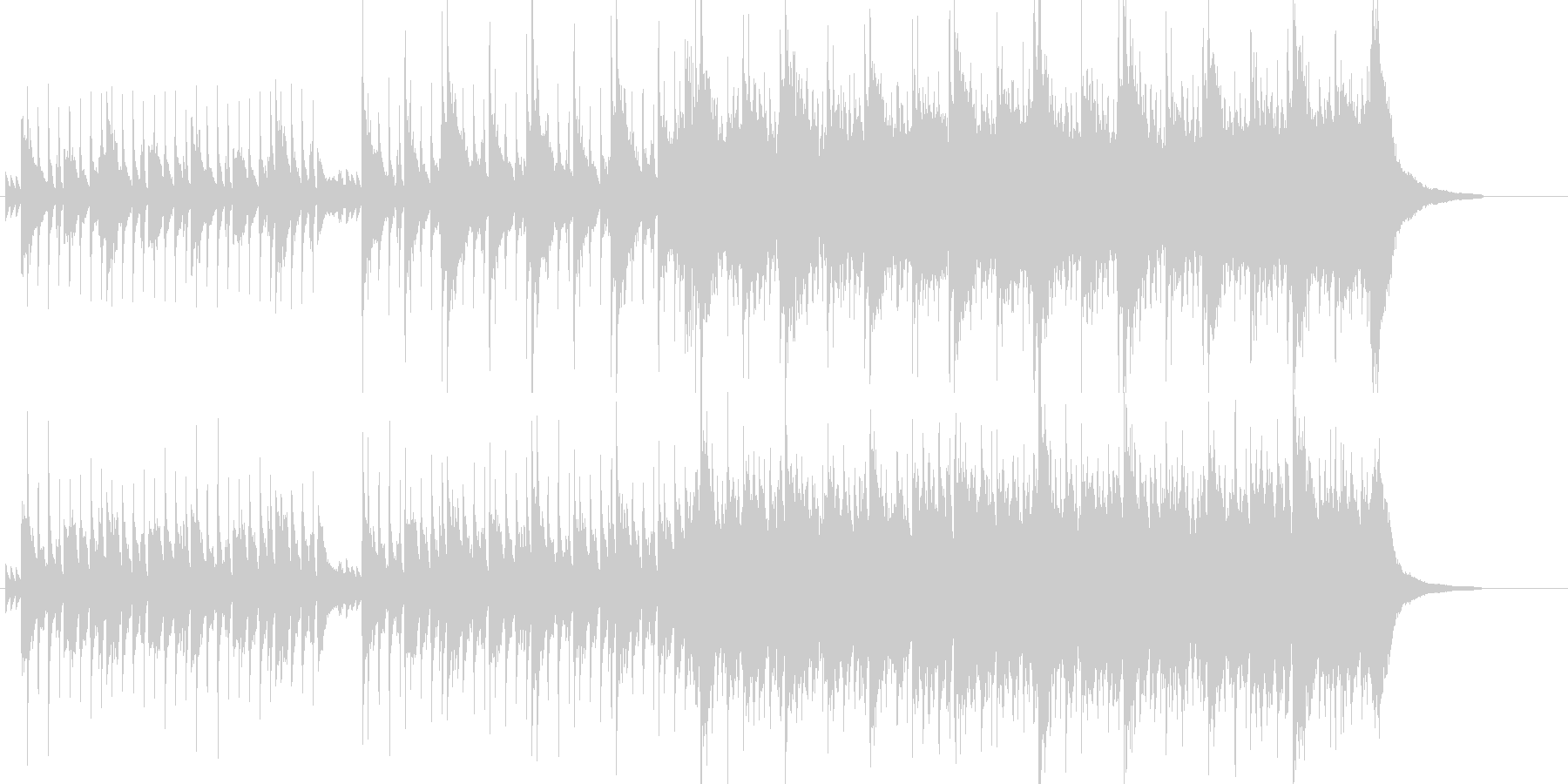明るく前向きで幸せな雰囲気の曲の未再生の波形