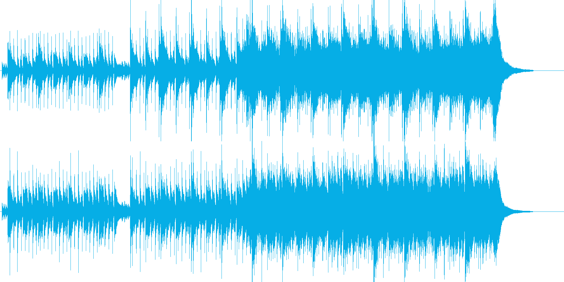 明るく前向きで幸せな雰囲気の曲の再生済みの波形