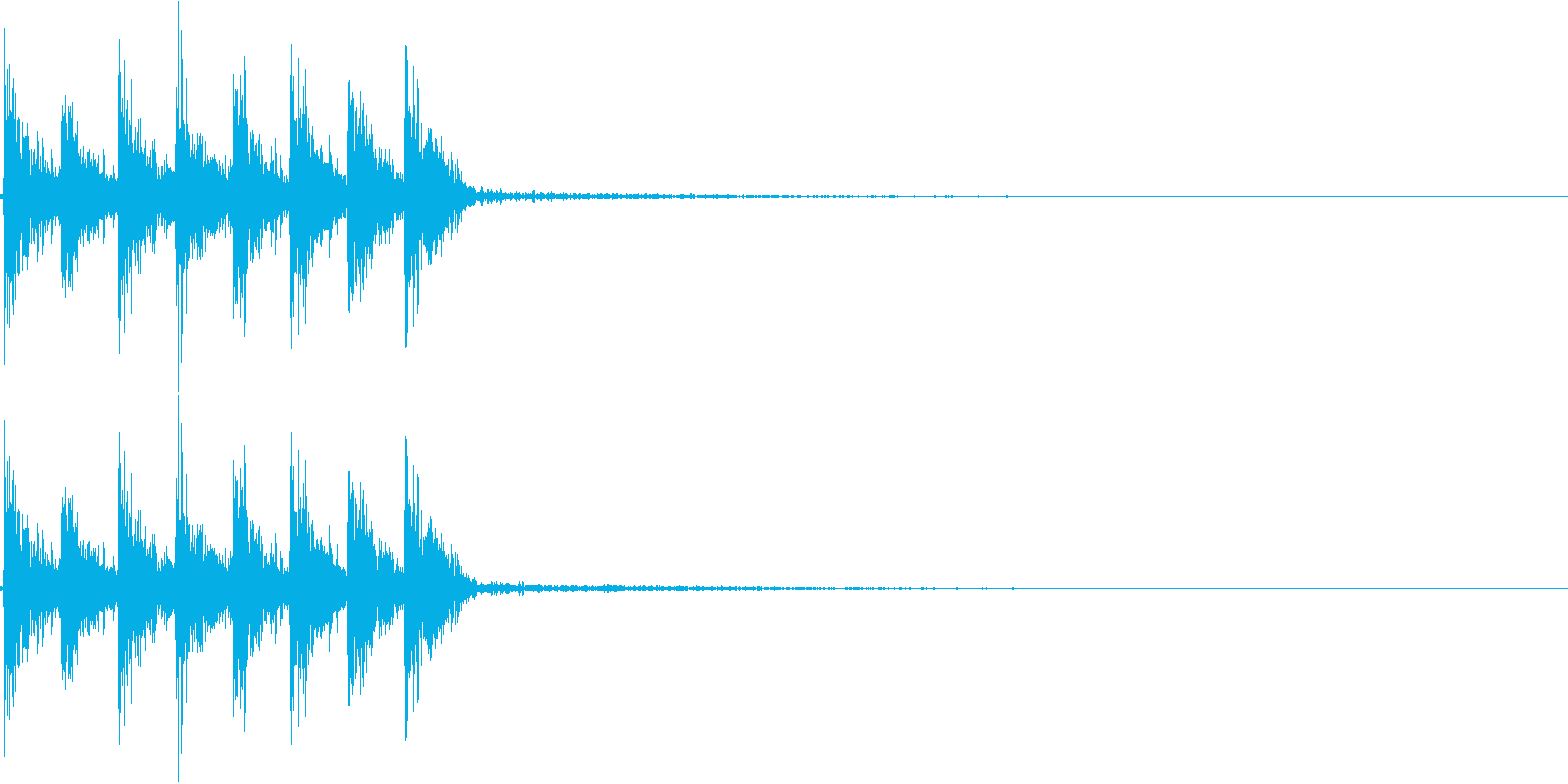 ダダダダ。発砲音D(連射・短め)の再生済みの波形