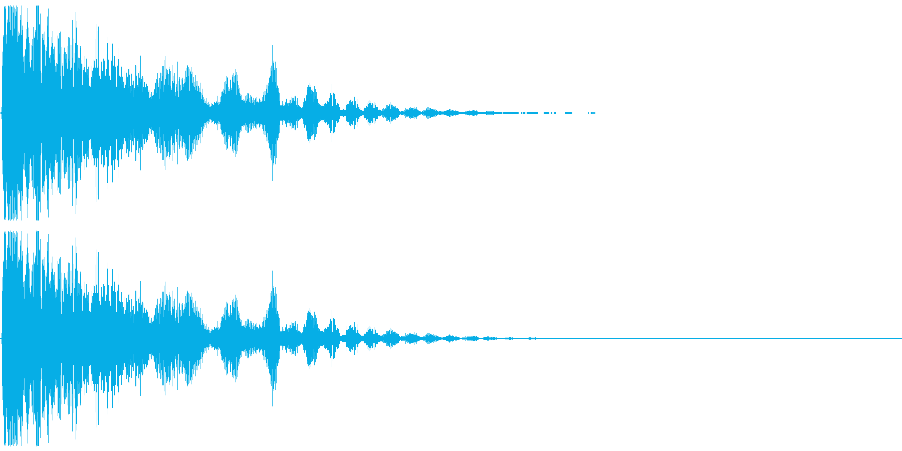 光弾、氷などをイメージしたエフェクト音の再生済みの波形