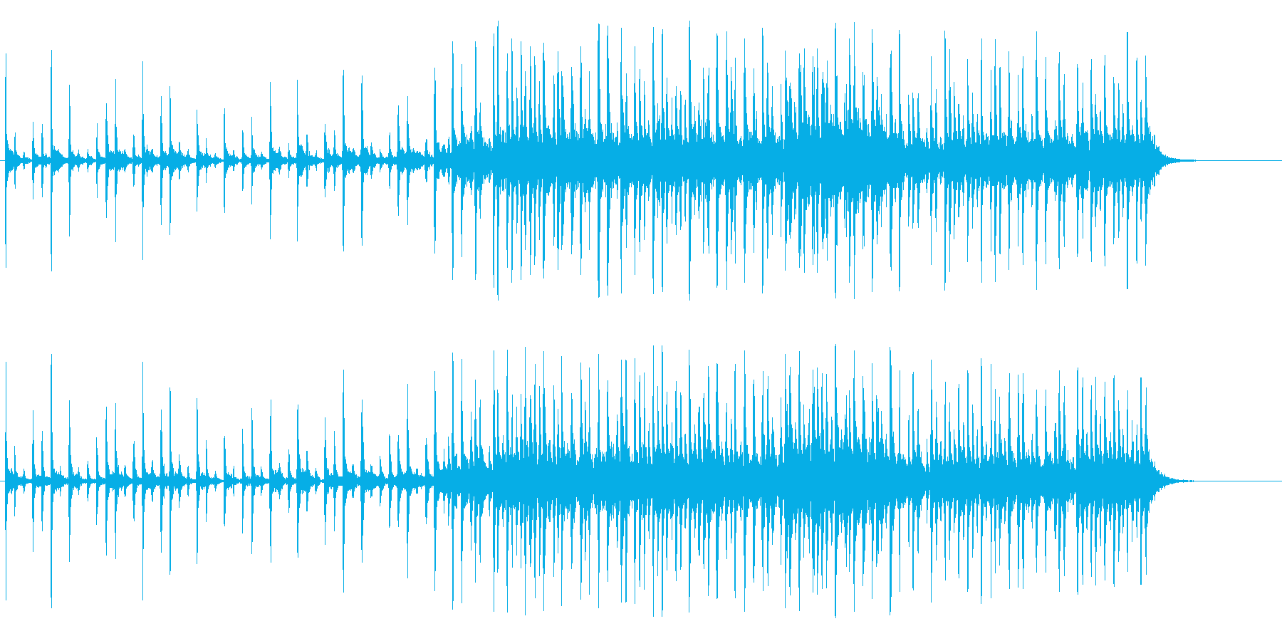 締め太鼓による音程違いのリズミカルな音源の再生済みの波形