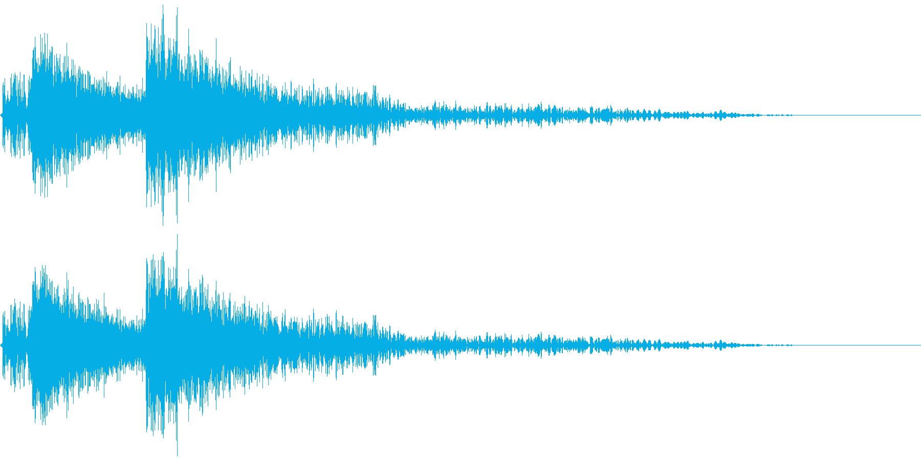 爆発音3発の再生済みの波形
