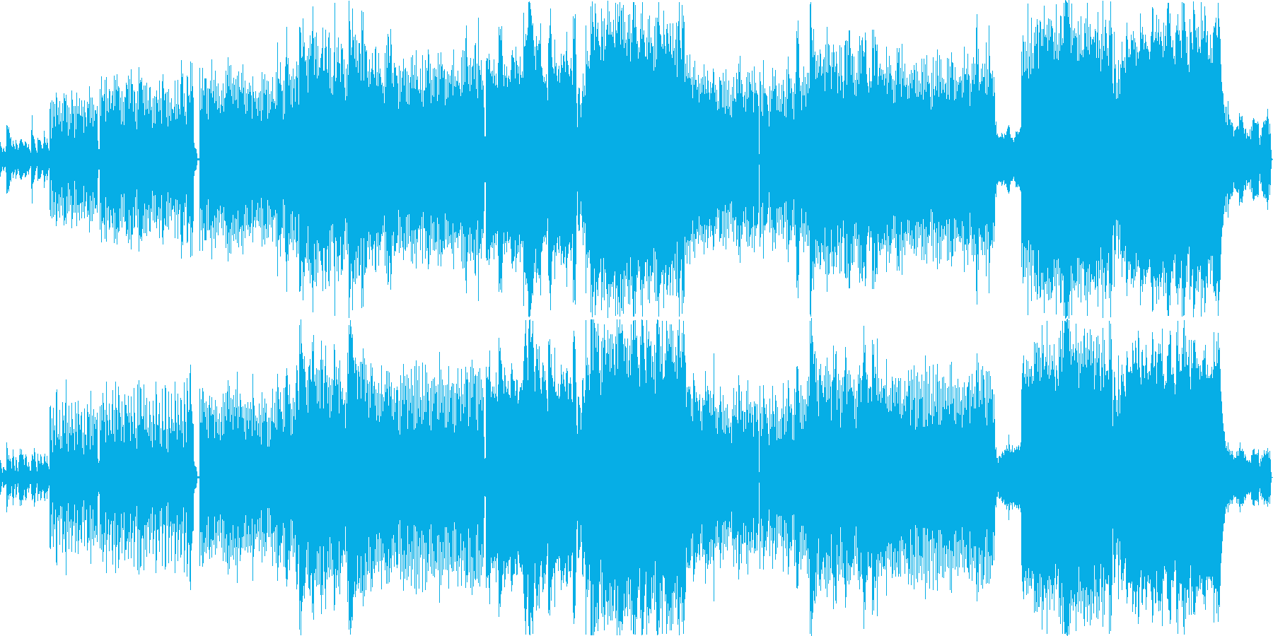 透明感のある女性voとピアノの四つ打ち曲の再生済みの波形