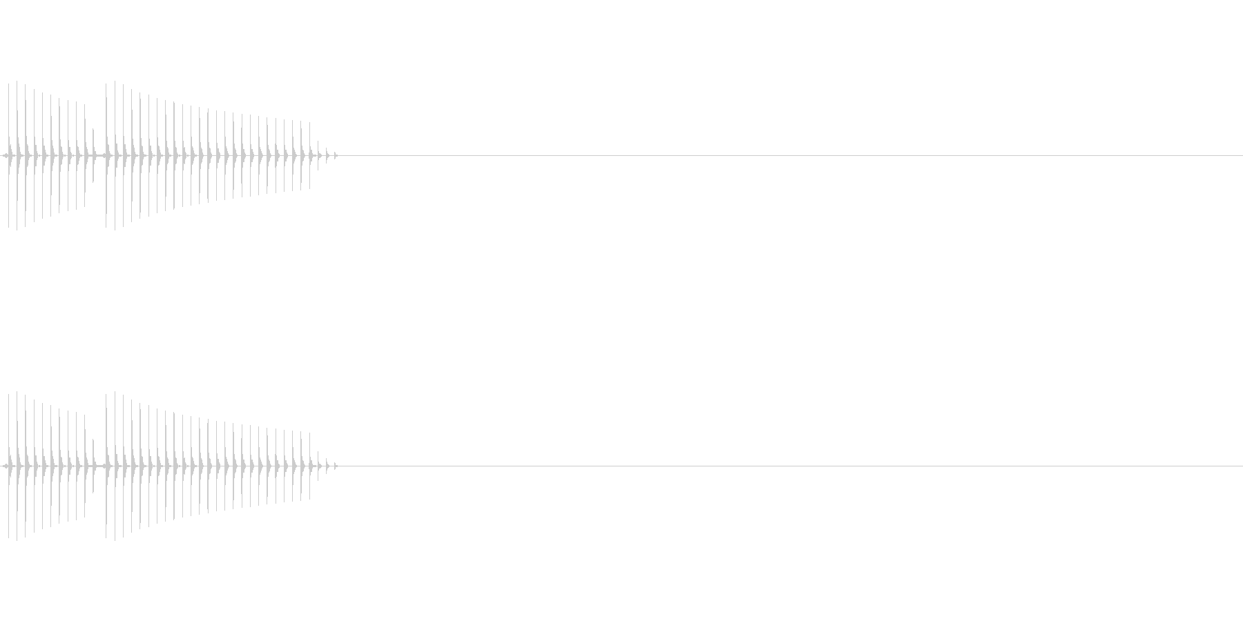 クイズの不正解時などになるような音です。の未再生の波形