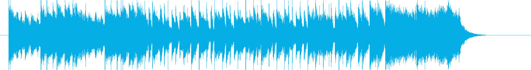 激しくてアップテンポなリズムのジングル曲の再生済みの波形